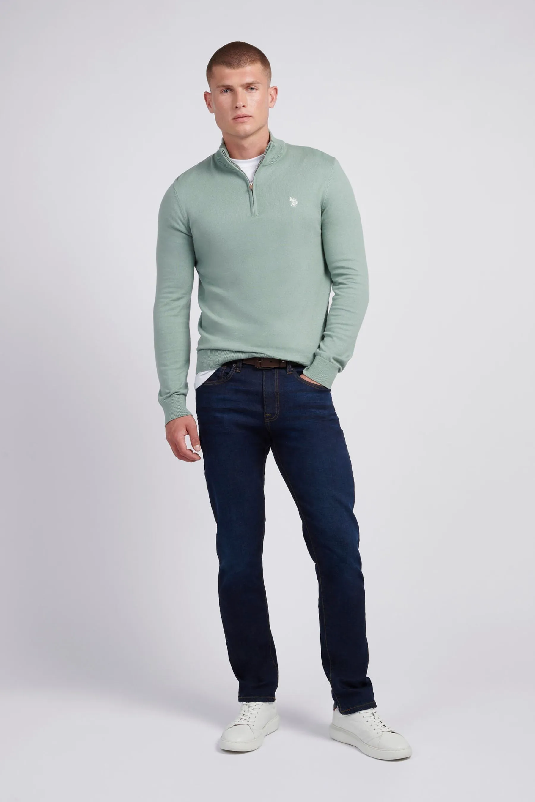 U.S. Polo Assn. Uomo regular Uomo - Fit Collo a imbuto  1/4 Zip Jumper    